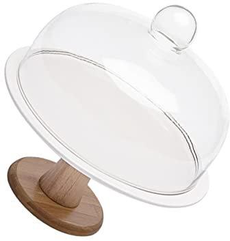 Ciieeo Stylischer Kuchenständer mit Haube Mittlerer Desserttisch Halter für Hochzeit und Party Stabiler Snack Rack für Köstliche Torten Muffins und Cupcakes