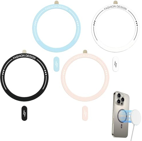 Anillo Magnetico Movil para Magsafe, 4 Piezas Universal Pegatina Anillo Ring