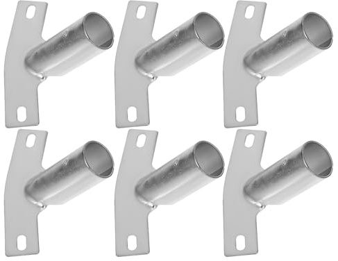 CALLARON 6pcs Heavy Duty Iron Broom Handle Mount Fitting Floor Brush Broom Handle Holder Attachment Connector Bracket Fits Rods for Floor Cleaning