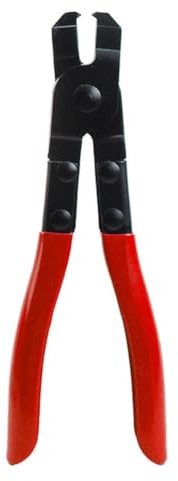 Pince à joint CV sans oreilles 217 mm pour colliers de serrage anti-poussière en acier au carbone avec poignée en PVC (rouge/noir)