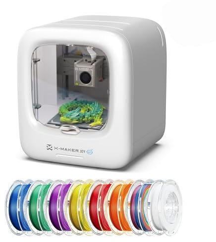 AOSEED 3D Printer for Kids, AI-Powered Fully Assembled 3D Printer with Up to 400mm/s Speed, Auto Leveling, 1500+ Models & 17+ Modules, Includes 8 PLA Filaments for Home and School Use, X-MAKER JOY AI+