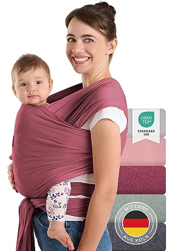Laleni Tragetuch Baby, Babytragetuch - Babytrage für Neugeborene, 100% weiche Bio-Baumwolle, elastisch bis 15kg
