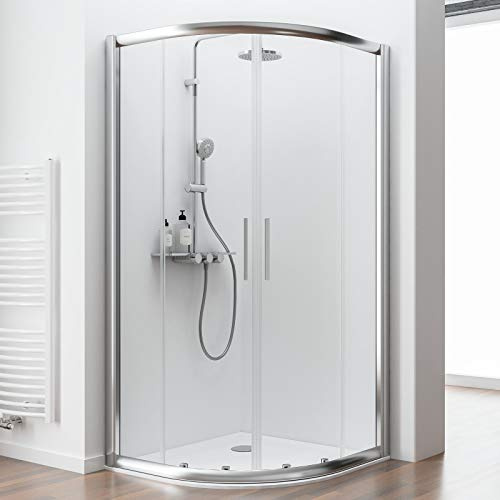 Schulte EP505606 41 500 31 Duschkabine Kristall/Trend Runddusche II inkl, Duschwanne, 90 x 90 cm, 6 mm Sicherheitsglas Klar hell fixil beschichtet, chromoptik