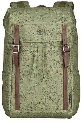 WENGER Cohort Laptop-Rucksack mit Organizer, Notebook bis 16 Zoll, Tablet bis 10 Zoll, 22 l, Damen Herren, Business Uni Schule Reisen, Olive, 606476