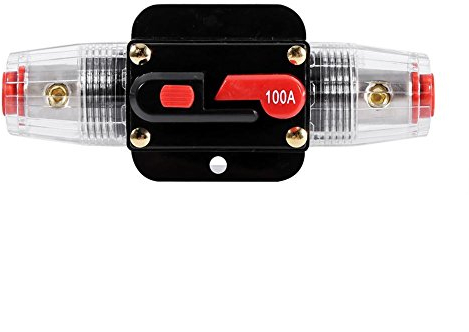 Leistungsschalter Reset Sicherungshalter, Reset Sicherung 50Amp -100Amp Sicherungshalter für Sicherungsauto Bootssicherungen Wasserdicht 12-24V(100A)