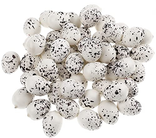 Amosfun 50pcs Easter Foam Eggs, Artificial Quail Eggs for Craft, Simulation Faux Speckled Bird, Mini Bird Egg Ornaments for Easter Basket Filler (2.5cm)