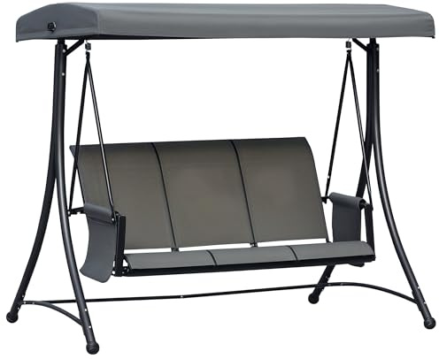 Outsunny Hollywoodschaukel 3-Sitzer 196 x 128 x 172 cm Dunkelgrau
