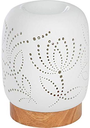 ONVAYA® Duftlampe | Elektrisch | Farbe: Creme weiß | Aroma Diffuser | Aromalampe | Duftstövchen | Modernes Duftlicht (Katja)