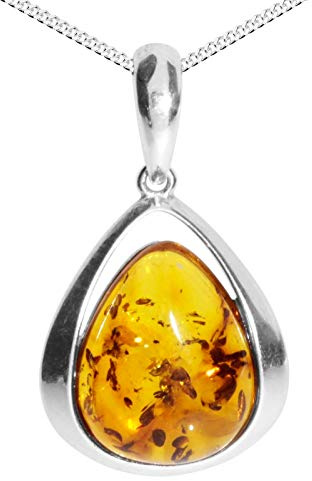 Kette mit Anhänger - Angelina - Silber 925/000 mit Bernstein
