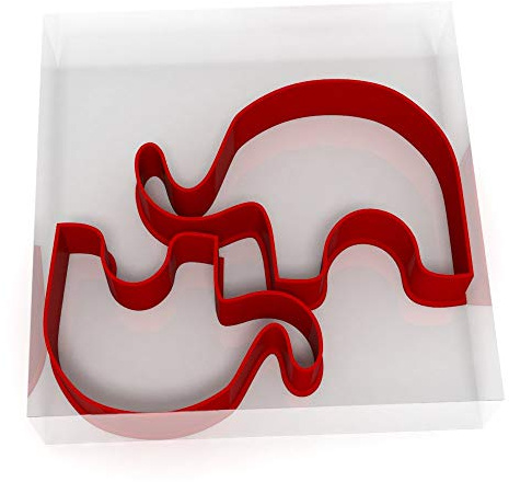 Elephant - Juego de 2 cortadores de galletas y fondant (5 cm + 8 cm)