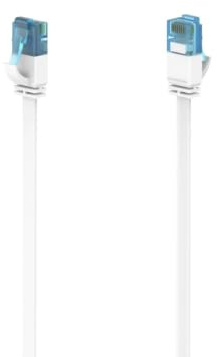 Hama 200686 - Cable de red plano CAT-6a 10 Gbps U/UTP, 10 m, color blanco