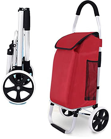 TROLLEY Carrello della Spesa 6 Ruote Staffa in Acciaio Inossidabile Staccabile Impermeabile Borse Leggero Salire Le Scale 50L Portatile Anziani Robusto 90kg supermercato Campeggio Picnic