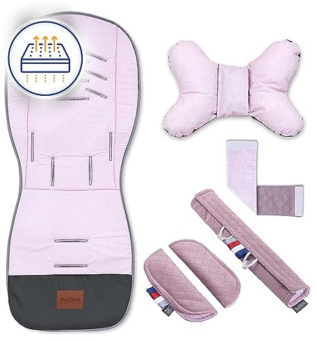 Atmungsaktive Sitzauflage Kinderwagen, Sitzauflage Buggy Sommer - Kinderwagen Zubehör - Universal - Kinderwagen Einlage mit Anti-Schock-Kissen, buggy einlage sommer – Aurora