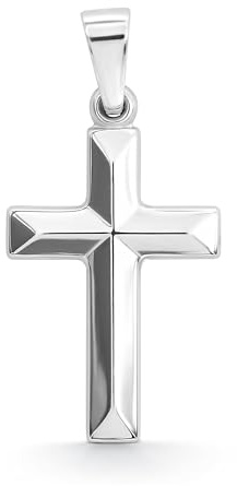EDELIND Kreuz Anhänger Weißgold 585/750 14/18 Karat Echtgold Goldanhänger Goldkreuz für Damen, Herren, Kinder Kettenanhänger mit Schmuck Geschenkbox