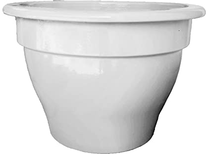 Generico Vaso Bianco in Ceramica per Piante Ulivo Cycas con Sottovaso in Ceramica, Fioriera Diametro 31 cm, Altezza 24 cm, Cache Pot Terracotta, per Interni ed Esterni