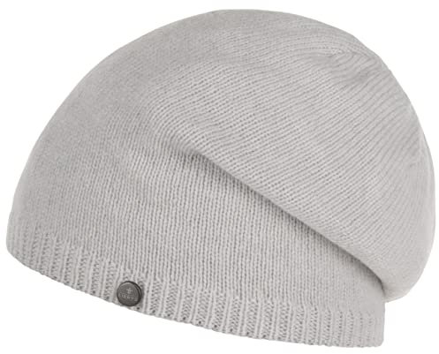 LIERYS Merino Kaschmir Long Beanie Damen Herren Mütze mit Merinowolle Kaschmir Strickmütze Made in Germany Herbst Winter weiß One Size