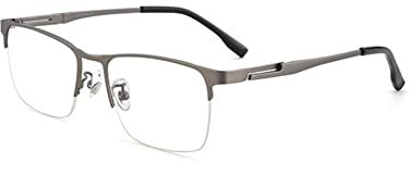 RICCIE Men's ultra-lightweight pure titanium anti-blue light progressive multifocal reading glasses, 1.56 aspheric resin lens magnifying eyeglasses +1.0 to +3.0,01,+2.75