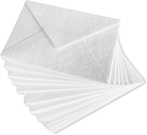 Handmade Plantable Flower Seed Paper Envelopes - 13 X 18 Cm - 25 Pieces - Perfect For Invitation Cards, Stationery, Postcards Or Flower Cards. - Thickness - 250 Gsm