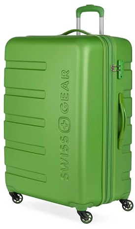 SwissGear 7366 Signature Hardside Expandable Luggage with Spinner Wheels, TSA Lock, Green, Checked-Large 27-Inch