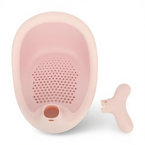 Sicherer Baby-Badewannensitz mit Rutschfester Saugniete, Cartoon-Design für Kleinkinder, Rosa Liegender Duschstuhl für Badezimmer