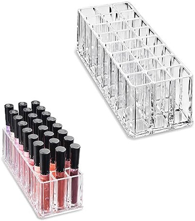 Eabdice Supporto per Lucidalabbra Organizer, Makeup Organizer Acrilico, Supporto per Cosmetici per Rossetti, per Riporre Lucidalabbra, Pennelli da Cipria e Flaconi di Profumo
