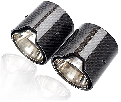 Auspuffblende 90mm Für 3er Auto Auspuff Endstück Modifizierte Mp Kohlefaser Kurze Auto Schalldämpfer Spitze Turbo Sound Endrohre (Farbe : 3 glossy 73-93)
