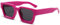 JCTAIFOO Occhiali da sole rettangolari vintage per donna uomo donna retrò rettangolare chunky quadrato grande spessore telaio occhiali, Rosa/Grigio Scuro