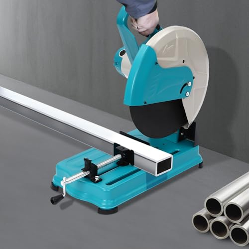 LOYEMAADE Sierra de corte de metal, 2800 W, 3800 rpm, 0-45°, ajustable, multifunción para madera, hierro angular, acero, perfiles de aluminio, barras de hierro macizo