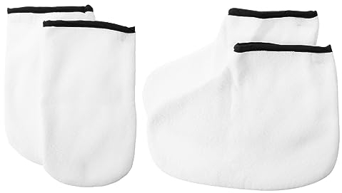 Healvian 2paare Paraffin-wachs-handschuhe Und Socken Für Hand Und Fußpflege Exfolierende Hautpflege-handschuhe Für Spa Und Professionelle Anwendungen