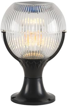 Farol Pie Sobremuro Exterior Lámpara de Pilar Solar LED Esférica IP65 Impermeable Valla Cubierta Post Cap Lámpara Farol de Columna Exterior for Superficie Plana Patio Jardín Farol de Calle(Size:20*30C