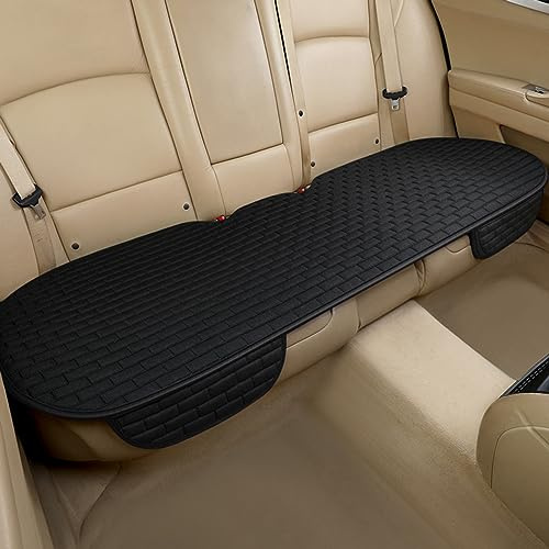 XINGSILUC Black Back Seat Cover, Rear Car Seat Cover for Cars Truck SUV,Seat Covers with Storage Pocket,Bottom Auto Seat Cushion Pad Mat for Most Vehicles-Black,1 Pcs