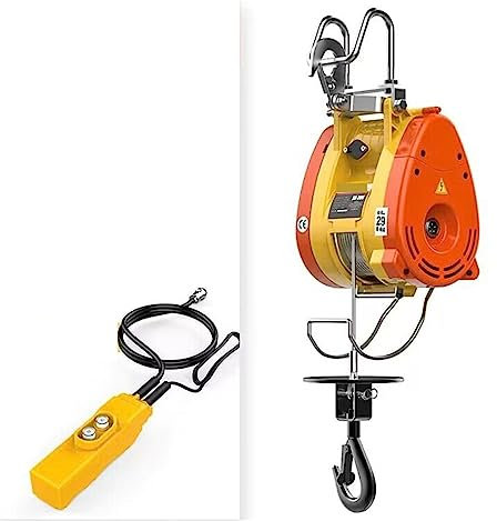 USKI Verricello Elettrico Paranco Elettrico da 300 kg 30 m, paranco Elettrico a Fune for Uso Domestico Piccolo Telecomando Portatile Piccolo Gancio Doppio for Gru(160kg 30m)