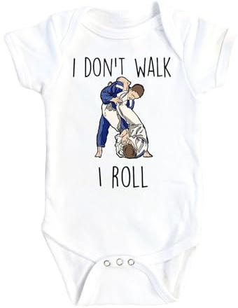 NOFO VIBES Jiu Jitsu Roll Gi - Baby Boy Girl Clothes Infant Bodysuit Funny Cute Compatible with Newborn (Size: 0-3M Compatible with White Short Sleeve)