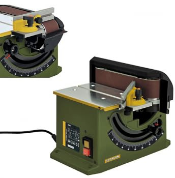 Proxxon 27030 Tischbandschleifer elektrischer Bandschleifer TB50 400 m/min für Holz, NE-Metalle, Stahl, Kunststoff 230 Volt