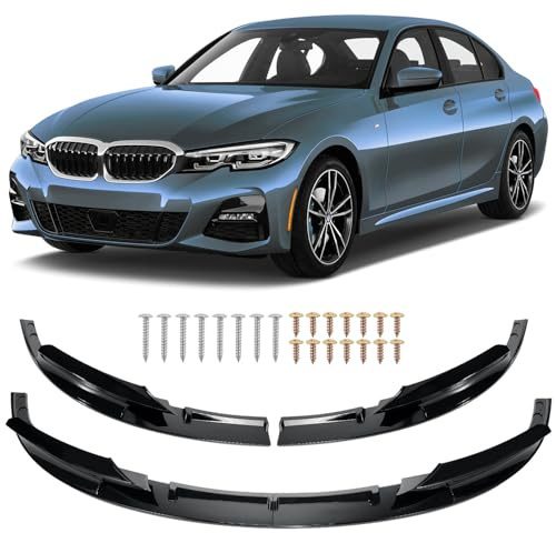 GEARCELL Car Front Bumper Splitter for BMW 3 Series F30 F31 With M Style 2012-2018, Front Lip Splitter Diffuser Protector Body Kit Spoiler Anti-Collision, Glossy Black