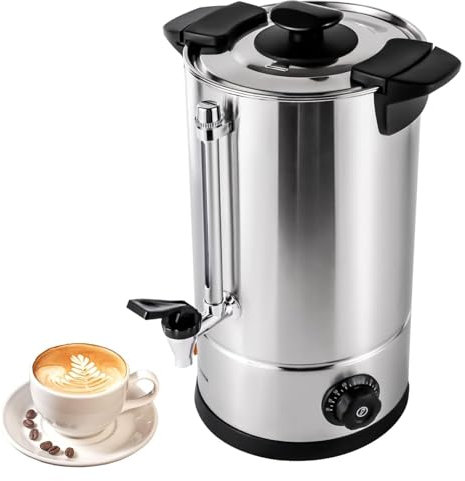 ZYJIX Commercial Coffee Percolator Stainless Steel Coffee Urn - Quick Brewing Hot Beverage Dispenser For Home Party Office - Keep Warm Hot Water Urn - Coffee Maker(Color:8L 1KW)