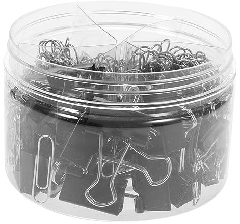 FUNOMOCYA Binderclips in Verschiedenen Kleine Und Große Büroklammern Wiederverwendbare Metallklammern Für Schreibwaren Dokumente Akten Und Snacktüten