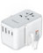 TESSAN Reiseadapter Weltweit mit einziehbarem USB C Kable PD 35 W, Universal Steckdosenadapter mit 4 USB und 1 AC Steckdose, Internationaler Reisestecker USA England Japan Schweiz Thailand China