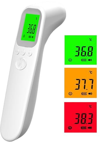 No-Touch Forehead Thermometer for Adults, Infrared Digital Thermometer for Kids, Touchless Baby Thermometer, Accurate Reading with LCD Display for Home Use Family Healthcare Temperature Measurement