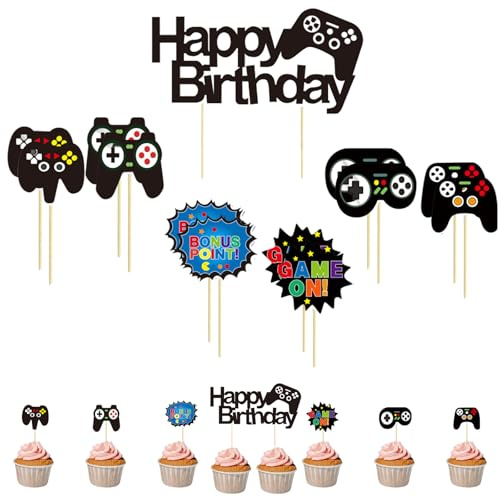 Tortendeko Gaming, 13 Stück, Playstation Muffin Dekoration