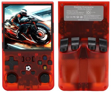R36MAX Retro-Spielekonsole, Handheld-Spielekonsole, 4-Zoll-IPS-Bildschirm 720 X 720 Open Source, Retro-Videospielkonsole, 4000-mAh, Unterstützt 60+ Emulator, Mehrere Spiele,