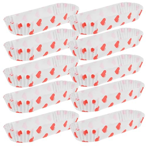 Cabilock 200piezas Bandeja Para Pastel Vaso De Papel Estilo Corazón Mini Vasos De Papel Resistentes Al Calor Para Tartas De Boda Propuesta o Hornear Cupcakes