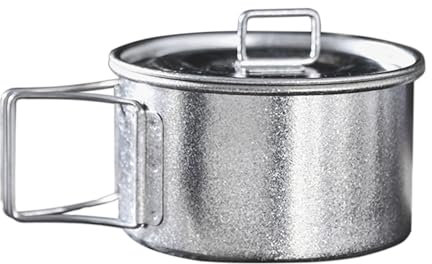 YIWEOG Ciotola da Campeggio Leggera con Coperchio Pentola Portatile in Ti con Manico Pieghevole Antiscottatura Pentole per Picnic all'aperto Escursionismo Zaino in Spalla (600ml tazza