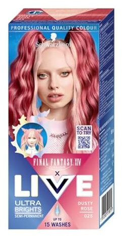 Schwarzkopf Tinte semipermanente para el cabello Live Ultra Brights Dusty Rose 025, paquete de 3