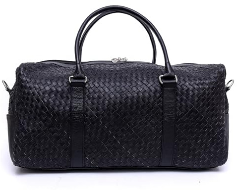 Unisex Luxuriöse gewebte Leder-Reisetasche für Damen und Herren – große Reisetasche, einzigartige Weekender-Duffle