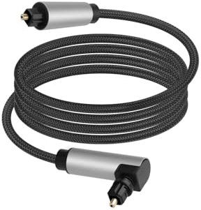 YANBORONSON Cavo Toslink Ottico 90 Gradi, Connettore Maschio con Rotazione 360°, per Home Theater, TV, Amplificatori, Soundbar, Lettori DVD/CD 3M
