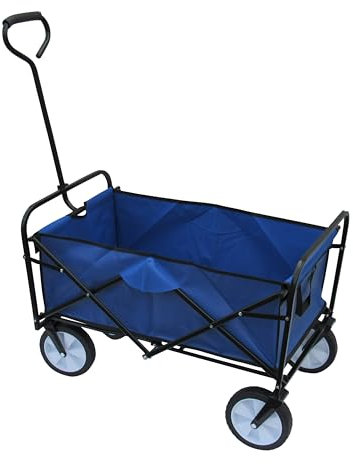 Pull Along Folding Trolley Cart (Heavy Duty Cleaning Foldable Janitors Wagon)
