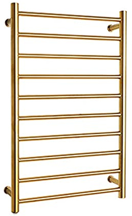 Electric Heated Towel Rack 10 Bar Bathroom Radiator 304 Stainless Steel Wall Mount Towel Warmer Intelligent & Stylish Rose Gold Plugin