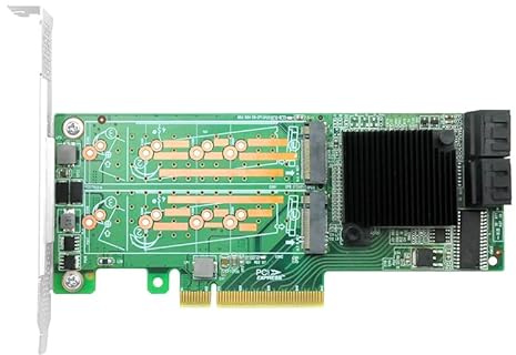 Tarjeta controladora RAID PCIe 2.0 x8, 8 puertos M.2 SATA 3.0, chipset SAS2008, compatibilidad con UEFI