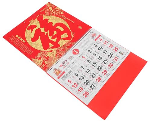 Angoily Mondkalender Zum Aufhängen Chinesischer Kalender Mit Monatskalender Praktischer Wandkalender Mit Detaillierten Informationen Für Familiengebrauch